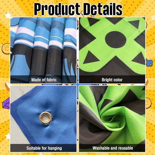 Video Game Party Decorations Large Gaming Console Birthday Photo Booth Props 73 x 37In Level Up Fabric Party Photography B...