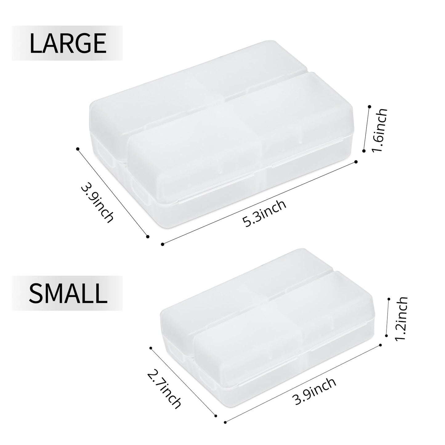 FYY 2 Pcs Daily Pill Organizer, 7 Compartments Portable Pill Case Travel Pill Organizer,[Folding Design] Pill Box for Purse Pocket to Hold Vitamins,Cod Liver Oil,Supplements and Medication-Clear