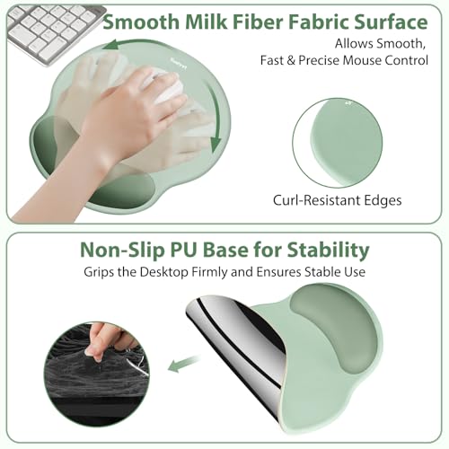 Sushret Mouse Pad and Keyboard Wrist Rest, 3-in-1 Gel Memory Foam Ergonomic Mouse Pad with Wrist Rest Set,Gaming Mousepad ...