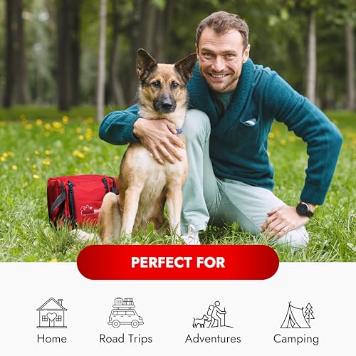 PetVet Medic Cat & Dog First Aid Kit - Dog Emergency Kit, Health Supplies & Wound Care -with Thermometer, Bandages for Wou...