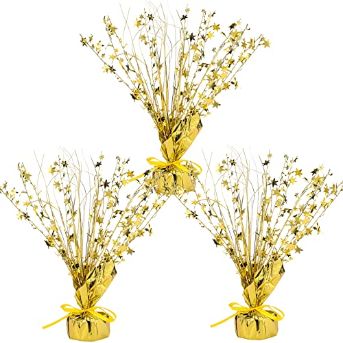 Crowye 3 Pieces Metallic Foil Spray Centerpiece Christmas Party Star Table Decoration Burst Centerpieces Fall Table Decor ...