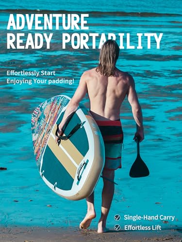 SKADDLES 10’6’’ Portable Inflatable Stand Up Paddle Board (SUP) for Adults and Youth with Non-Slip Deck – Complete Accesso...