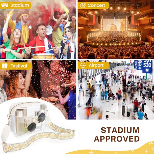 Aveniee Clear Bag Stadium Approved, Clear Purses for Women, Cross body Bag for Concerts with Adjustable Strap
