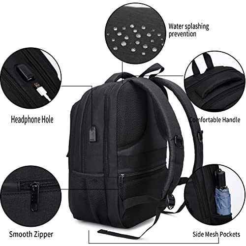 Monsdle Travel Laptop Backpack Anti Theft Backpacks with USB Charging Port, Travel Business Work Bag 15.6 Inch College Com...