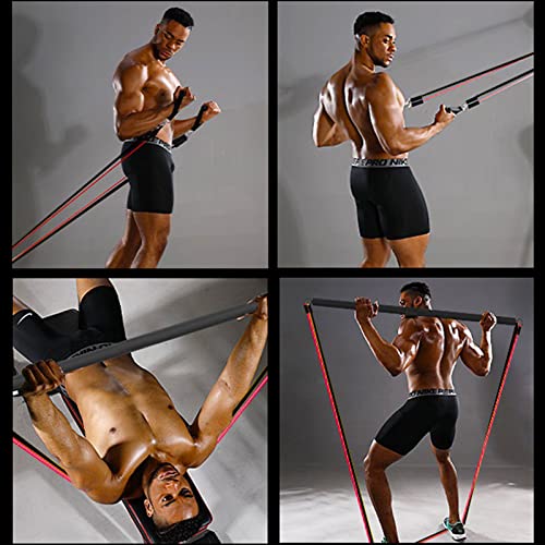 180lb Pilates Bar Kit with Resistance Band(6 x Resistance Bands),6 Level for Women Full Body Workouts,Lady Portable Resist...