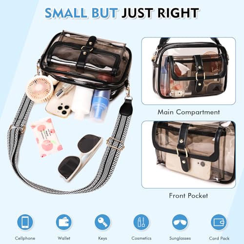 PIG PIG GIRL Clear Bag for Stadium Events, Clear Purses for Women, Small Crossbody Purse for Concerts Sports Events Festivals