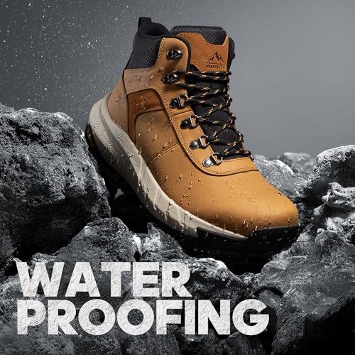 NORTIV 8 Men's Waterproof Hiking Boots Lightweight Outdoor Mid Trekking Leather Shoes DriftShield