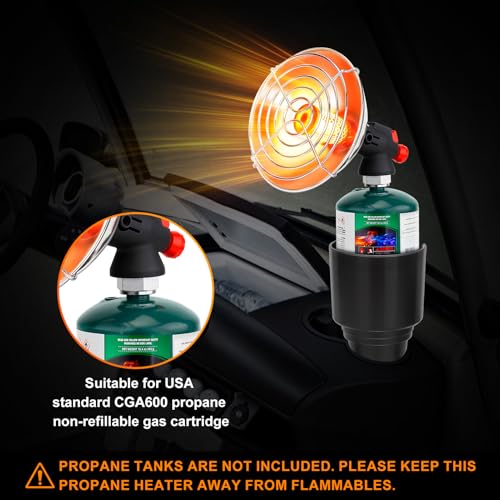 Golf Cart Heater, Portable Propane Heater with Cup Holder Fits Most Golf Cart Accessories Car, Safe Camping Tent Heaters C...