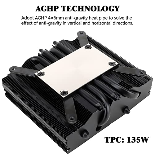 Thermalright AXP90 X47 Black Low Profile CPU Cooler, with 92mm TL-9015B Slim PWM Fan, ITX CPU Cooler, AGHP Technology, 47m...