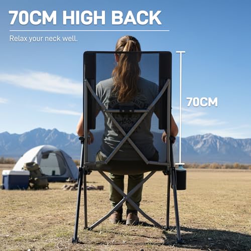 EVER ADVANCED Teslin Reclining Camping Chairs for Adult Lightweight, Portable Compact Folding Chair with Adjustable Back, ...