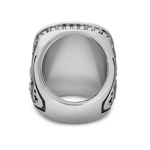 Express Medals Pack of 12 Champion Football Rings Award Gift Fantasy Prize with Display Neck Chain and Stand Team PK Trophy S