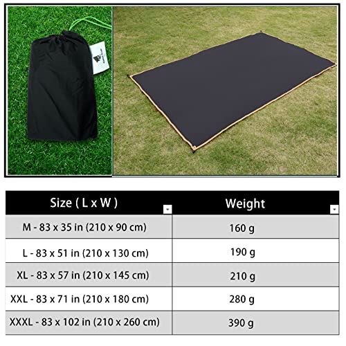 GEERTOP Ultralight Tent Footprint Waterproof Black Tent Tarp Ground Sheet Mat for Under Tent, Camping, Backpacking, Hikin...