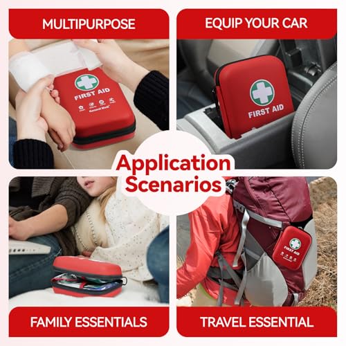 General Medi First Aid Kit - 170 Pieces Hard Case and Lightweight - Great for Travel, Home, Office, Vehicle, Camping, Work...