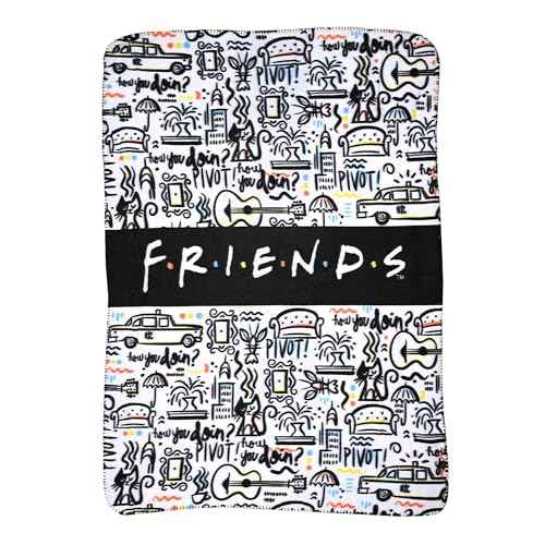 Northwest The Company - Friends TV Show How You Doin' & Pivot NYC Fleece Throw Blanket, Soft and Cozy Lightweight Plush Fabric Bed Cover and Room D?cor - Size 45inx 60in