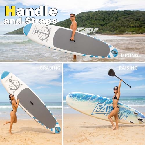 Inflatable Paddle Board,Extra Wide 10.6'/11' Stand Up Paddle Board with Sup Accessories,400lbs Capacity for Family with Sa...