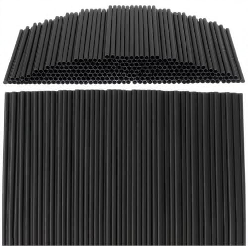 YAOSHENG [250 Count] 8.27 Inch Cocktail Stirrers Black Straws Coffee Plastic Sip Stir Swizzle Sticks for Coffee,Cocktail,P...
