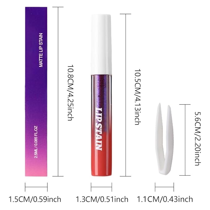 evpct 3Pcs Nude Brown Brownish Red & Orange Red Peel Off Lip Stain Tints, Matte Liquid Lipstick Lip Stain Long Lasting Waterproof for Women, Longwear Lipstick Peel Off Highly Pigmented Easy to Apply