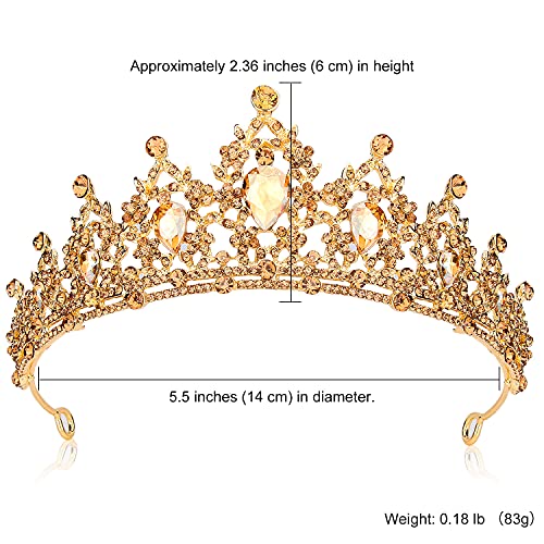 SuPoo Gold Crown Queen Crowns for Women Birthday Tiara Champagne Tiara for Women Rhinestone Headband Hair Accessories Gift...