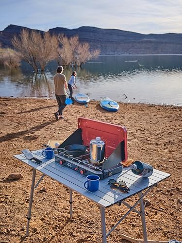 Camp Chef Mountain Series Kodiak - High Outpt Two-Burner Camp Stove - Lid Doubles as Windscreen - Portable Cooking Stove -...