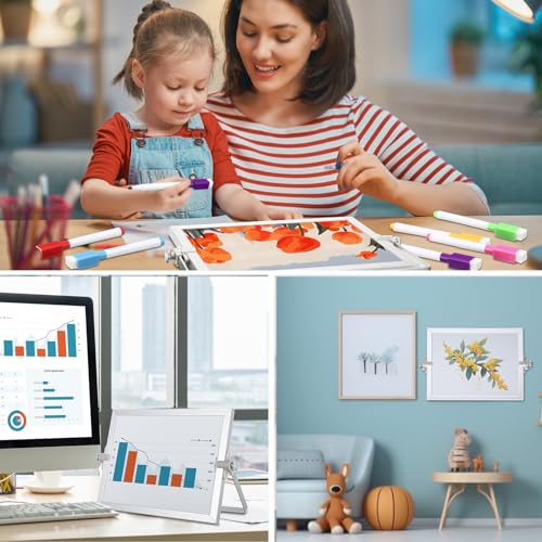 AmazingSpark 6 Pcs Small Dry Erase White Board with Stand 6 x 8'' Magnetic Tabletop Whiteboard Double Sided Mini Dry Erase...