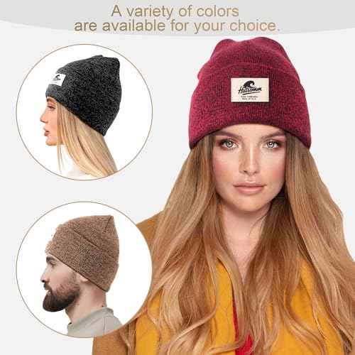 3 Packs Winter Beanie Hats for Men Women, Unisex Soft Warm Thick Beanies, Cuffed Knit Skull Cap