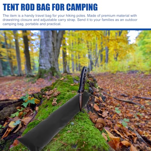 LIOOBO Tent Pole Bag 19inch Trekking Poles Carrying Bag Replacement Case for Walking Stick Black 3PCS