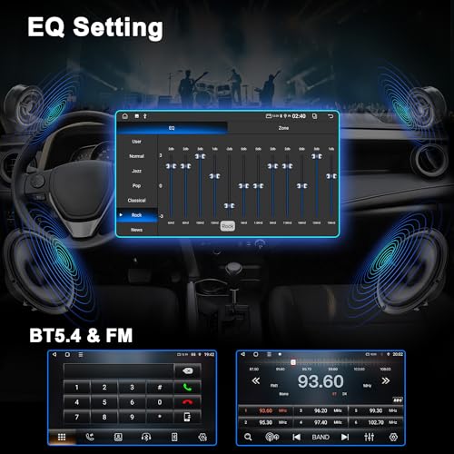 Android 15 Car Radio for Toyota RAV4 2013-2018: 10.1'' 4GB+64GB Car Stereo Upgrade Wireless CarPlay & Android Auto with Wi...