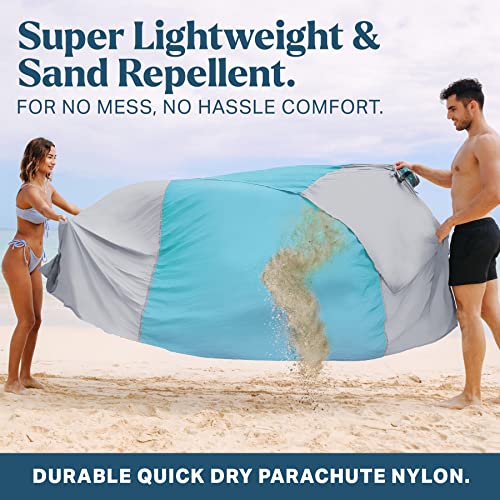 Seaview 180° Beach Blanket Waterproof Sandproof, Extra Large 6"x7" Sand Free Beach Mat for 1-6 Adults, Oversized Outdoor B...