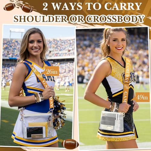 Tondiamo 10 Pcs Game Day Transparent Bag & Bracelet for Stadium Events Game Day Stadium Approved Football Accessories Outfits