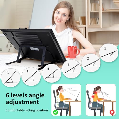 A3 Light Pad - Rechargeable Diamond Painting Light Board with Stand, 3 Colours Stepless Dimmable 6 Levels Brightness Traci...