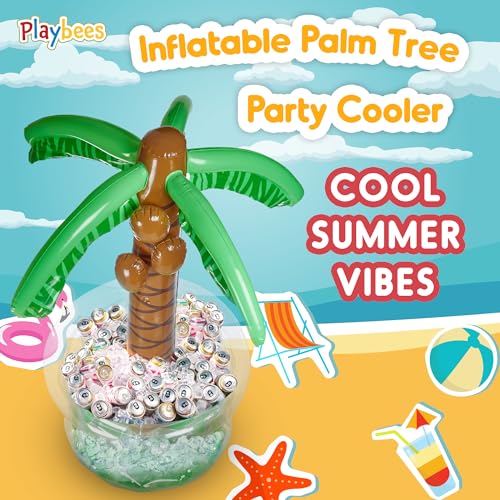 Inflatable Palm Tree Cooler 60" - Blow Up Palm Tree Luau Hawaiian Tropical Beach Theme Summer Swimming Pool Party Decorati...