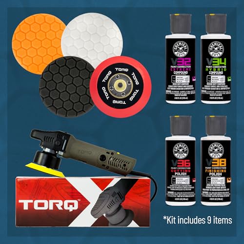 Chemical Guys TORQX Random Orbital Polisher, Pads, Polishes, and Compounds Kit - Car Polishing Kit Safe for Trucks, SUVs, ...