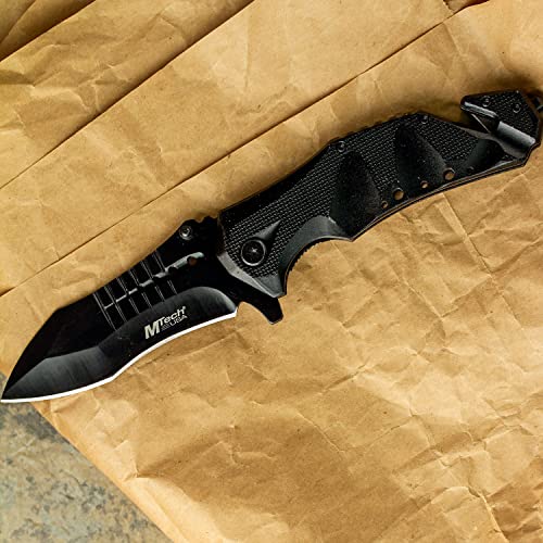 MTech USA MT-A845BK SPRING ASSISTED KNIFE, 5" Closed, Black Blade
