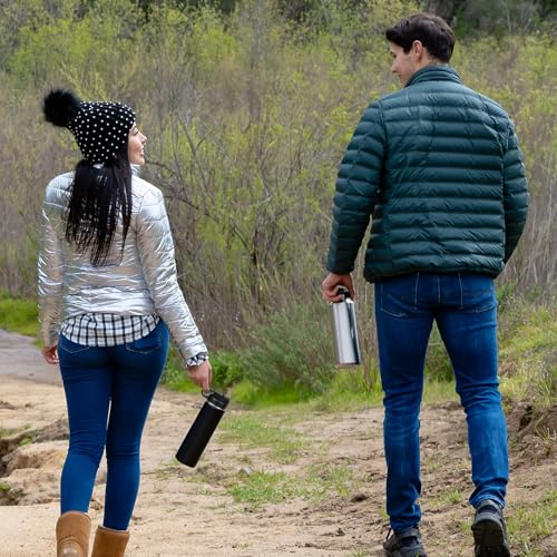 LaserGram Personalized Water Bottle, Bass Fish, Stainless Steel Double Wall Vacuum Insulated with Flip Top Straw, Custom E...