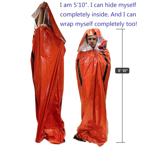 Emergency Sleeping Bag,Portable Emergency Blanket Thermal Bivy Sack,Waterproof Lightweight Survival Gear