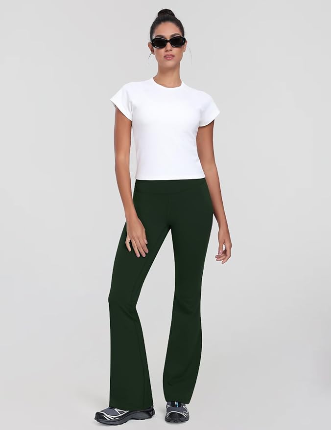 HeyNuts Harmony Flare Leggings 29"/30.5"/32.5"/34.5", High Waisted Tummy Control Wide Leg Bootcut Yoga Pants Lounge Soft
