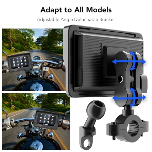 YCV Motorcycle Carplay Screen, Wireless CarPlay & Android Auto for Motorbike, Carplay Motorcycle GPS Navigation, 5" IP67 W...
