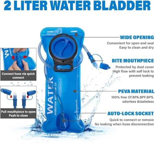 Hydration Backpack Pack with Cool Lights, 2L Water Bladder, Lightweight Bag for Running, Hiking, Bike, Climbing, Music Fes...