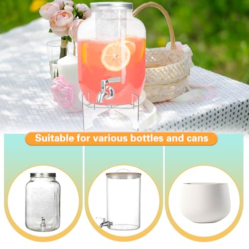 Acrylic Glass Drink Dispenser Stand, 6.6'' in Diameter Fit for 1 Gallon Glass Drink, Iced Beverage Dispensers Clear Water ...