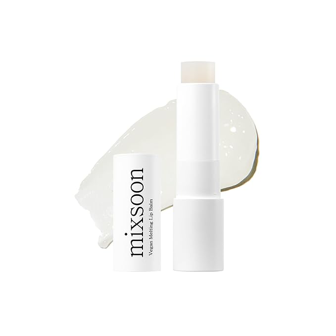 mixsoon Vegan Melting Lip Balm (Clear) - Moisturizing and Softening Lip Care, Shea Butter, Transparent Finish for Smooth Hydrated Lips 4.1g / 0.13 fl. oz. Korean Glass Skin Care