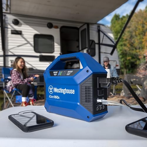 Westinghouse 155Wh 150 Peak Watt Portable Power Station & Solar Generator, Modified Sine Wave AC Outlet, Backup Lithium Ba...