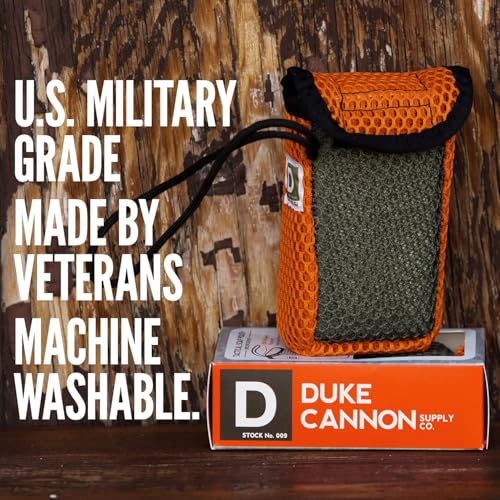 Duke Cannon Tactical Scrubber Soap Pouch - U.S. Military-Grade, Coarse and Soft Mesh, 550 Paracord, Shower Hygiene Essenti...