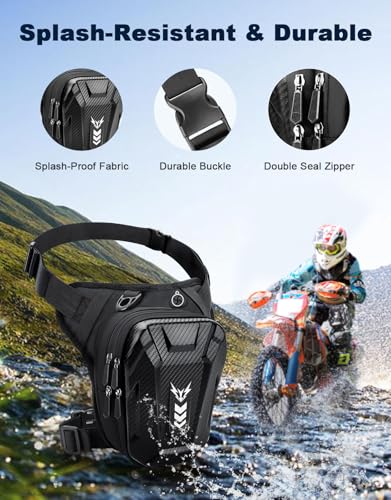 ISEYOU Thigh Bag, Drop Leg Bag for Women Men, Motorcycle Leg Bag with Leg Strap, Expandable Storage Tank Bags, Leg Fanny P...