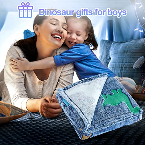 TEHALK Dinosaur Glow in The Dark Blanket for Kids, Toddler Blanket for Boys, Dinosaur Gifts for Boys/Kids, Soft Fleece Bla...