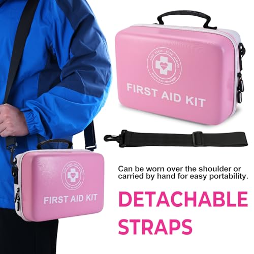 Large First Aid Kit - 410 Piece Dual-Color Emergency Kit with Hard Shell,Professional Survival Kit for Home, Car, Travel, ...