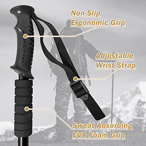 Hiking Poles - AYAMAYA Telescopic Collapsible Trekking Poles with Quick Twist Lock System - Lightweight Aluminum Alloy Tel...