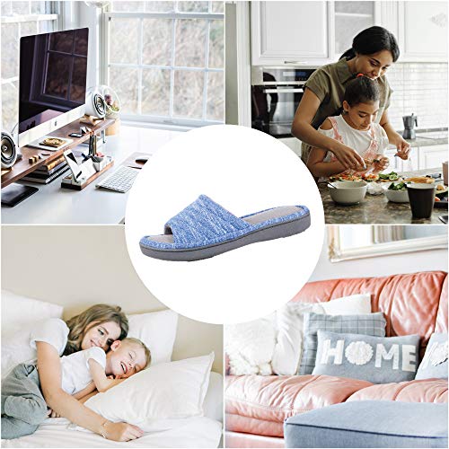 Isotoner Women's Premium Knit Slide Slippers - Moisture-Wicking Lining, Rubber Indoor/Outdoor Sole - Machine Washable Hous...