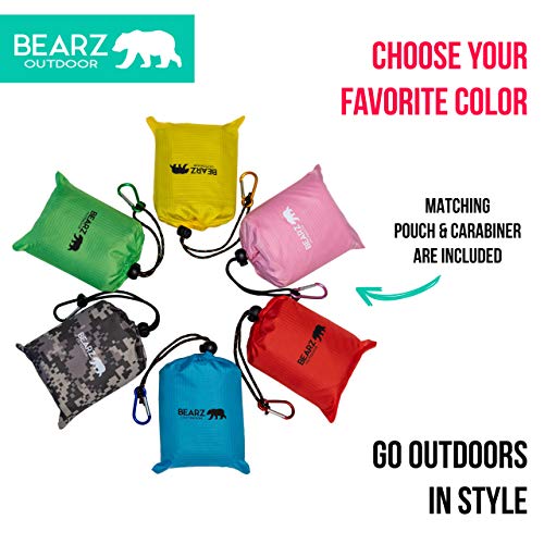 BEARZ Outdoor Pocket Blanket - Beach Blanket Waterproof Sandproof, Picnic Blankets Waterproof Foldable, Lightweight & Comp...
