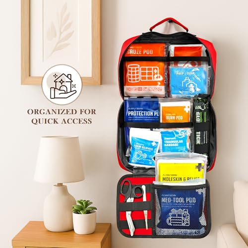 EVERLIT CARE 380 Pcs First Aid Kit for College Student, All-Purpose Medicine Kit for Cuts, Scrapes, Burns, Emergency Prepa...