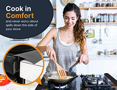 Linda’s Essentials Silicone Stove Gap Covers (2 Pack), Heat Resistant Oven Gap Filler Seals Gaps Between Stovetop and Coun...